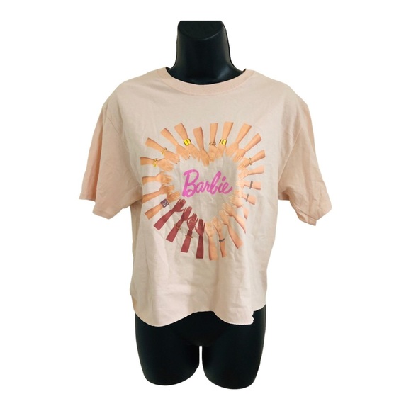 Barbie heart shaped multicultural Barbie hands graphic print tshirt size small - Picture 8 of 16